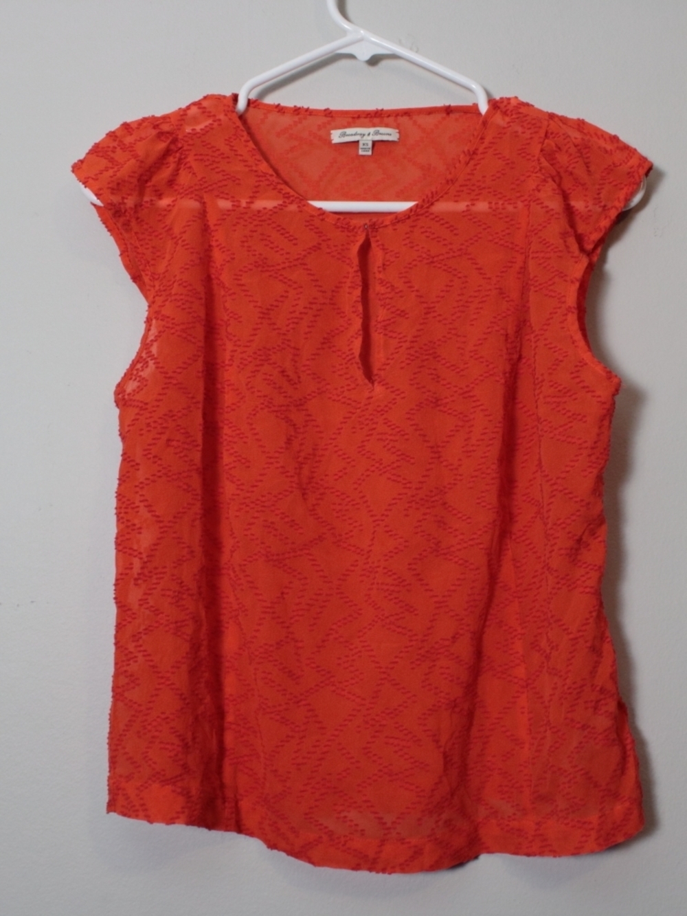 Orange Cap-Sleeve Blouse XS Broadway & Broome